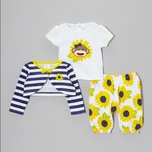 Baby Starters Blue&Yellow Sunflower Tee Set 3M NWT
